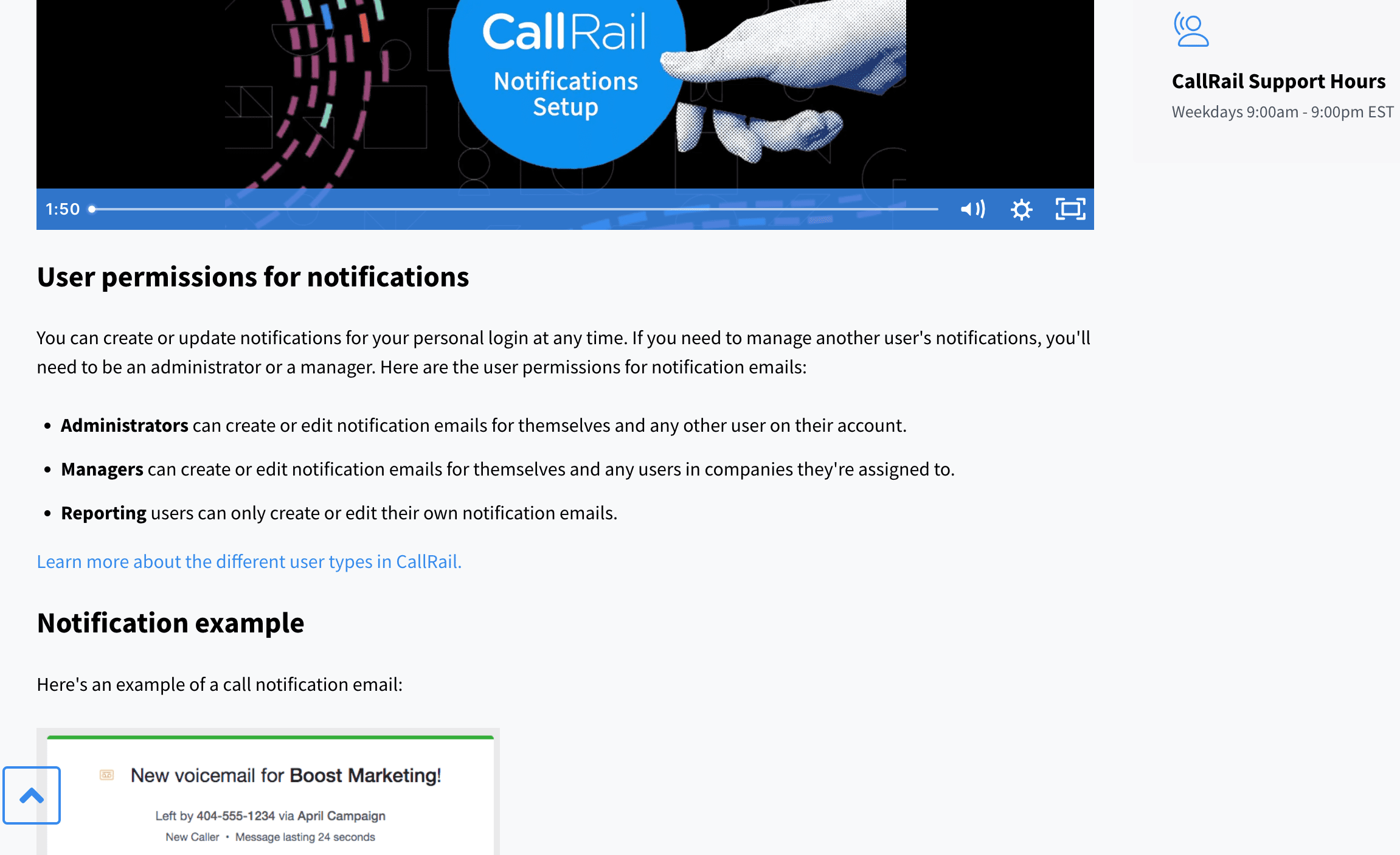callrail automated emails tool