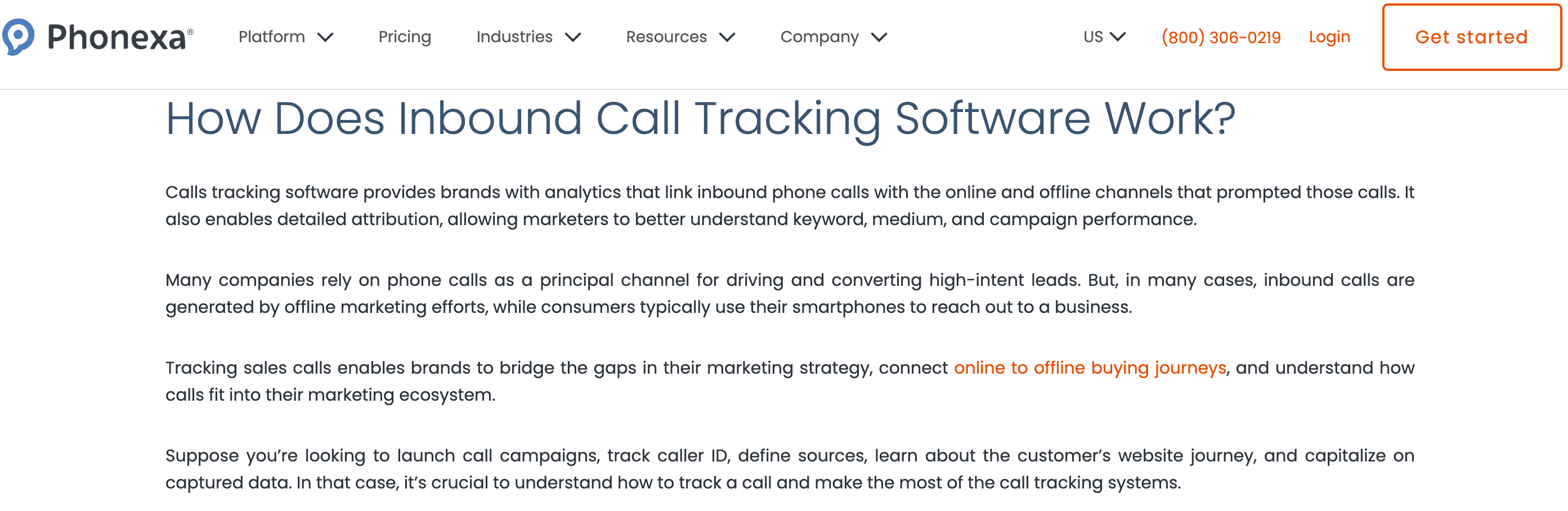 phonexa keyword attribution call tracking